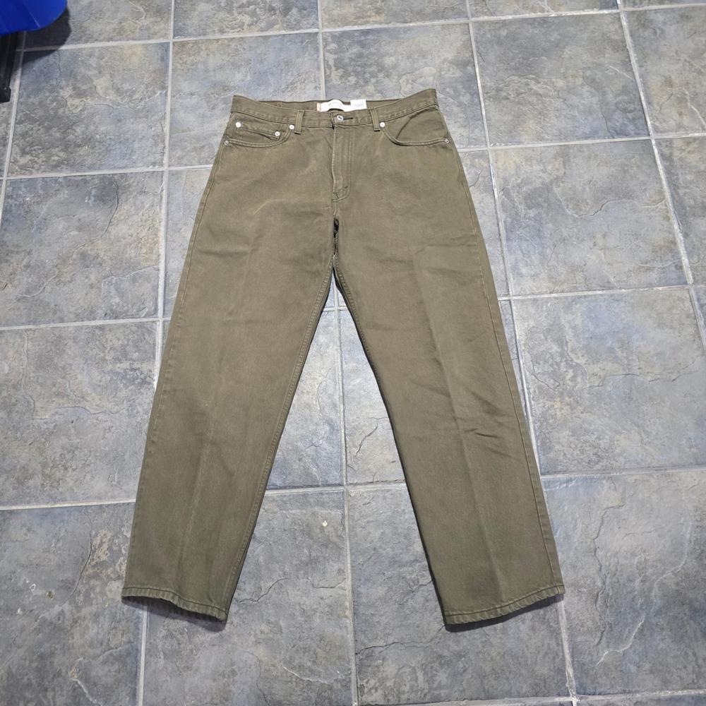 Levi's 550 Relaxed Fit Jeans Men 36x30 Olive Green Tapered Leg Denim